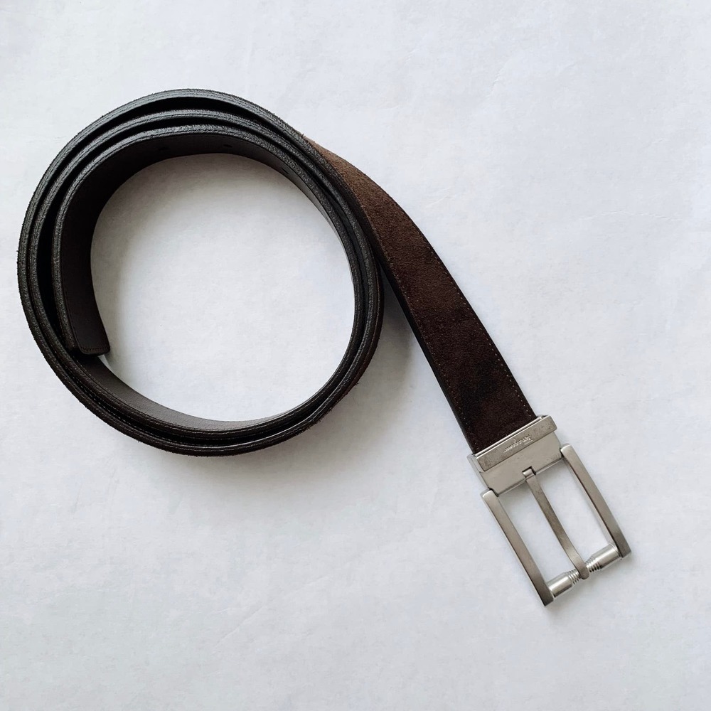 Salvatore Ferragamo Suede/ Leather Reversible Belt